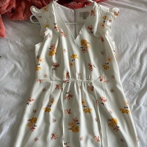 LOFT white floral dress